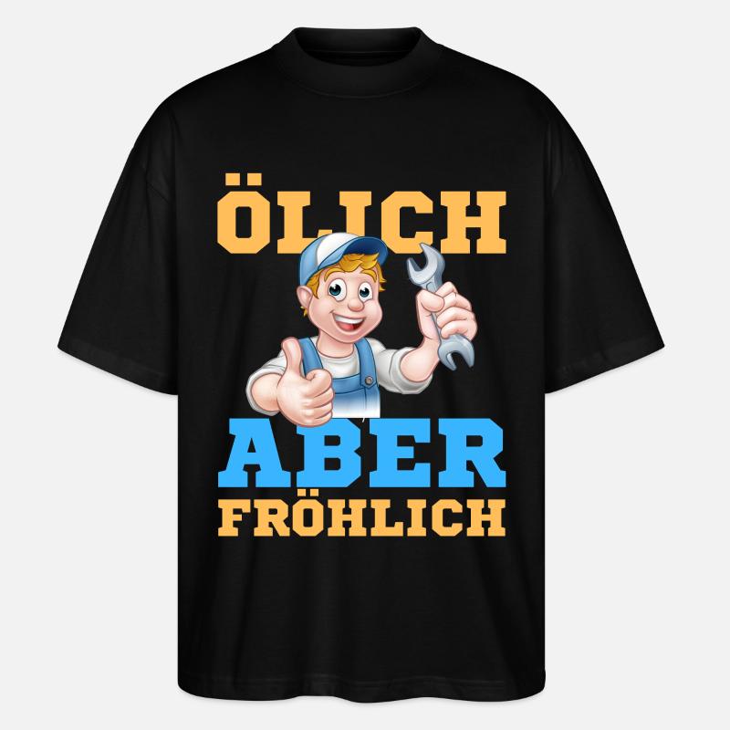 Fröhlicher Schrauber Werkstatt-Design - Stanley/Stella Oversized Unisex Bio T-Shirt Blaster 2.0 - Schwarz