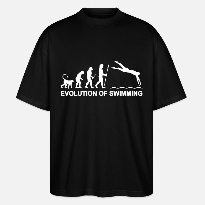 Évolution de la natation - T-shirt bio Blaster 2.0 coupe oversize Stanley/Stella Unisexe - noir