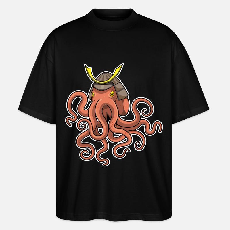 Krake Samurai Kampfsport - Stanley/Stella Oversized Unisex Bio T-Shirt Blaster 2.0 - Schwarz