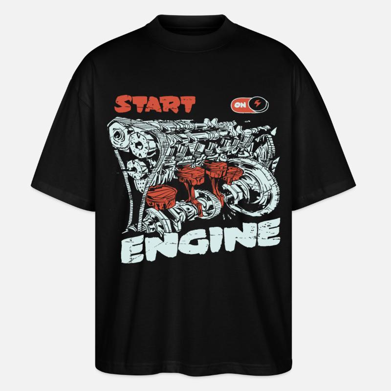 Starte den Motor - Stanley/Stella Oversized Unisex Bio T-Shirt Blaster 2.0 - Schwarz