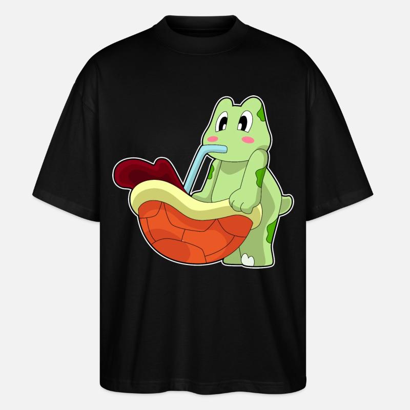 Schildkröte Kaffee Becher - Stanley/Stella Oversized Unisex Bio T-Shirt Blaster 2.0 - Schwarz