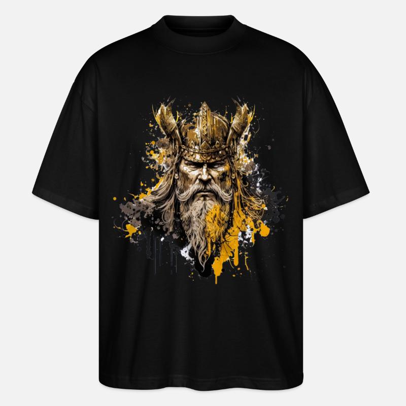 Viking ink splatter style - Stanley/Stella Oversized Unisex Bio T-Shirt Blaster 2.0 - Schwarz