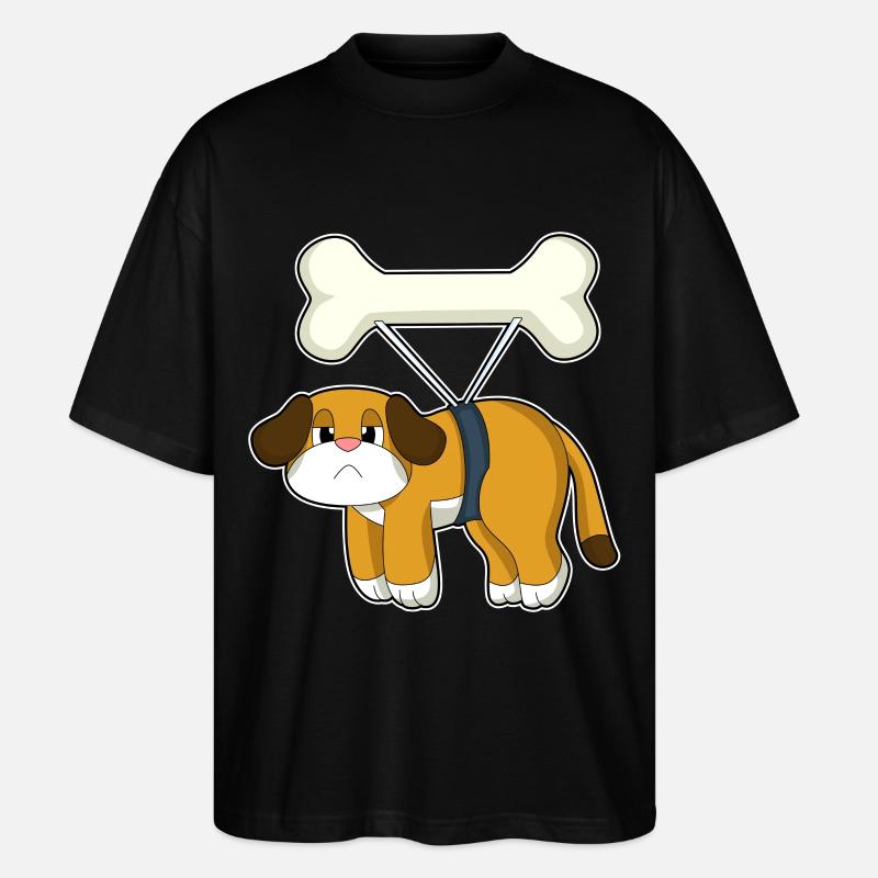 Hund Knochen - Stanley/Stella Oversized Unisex Bio T-Shirt Blaster 2.0 - Schwarz