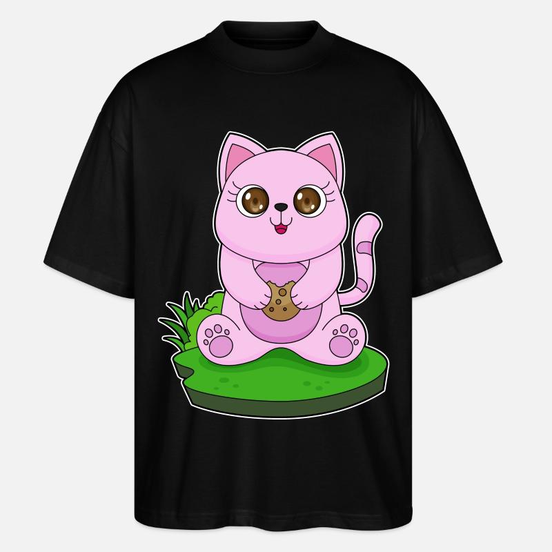 Chat Cookie - T-shirt bio Blaster 2.0 coupe oversize Stanley/Stella Unisexe - noir