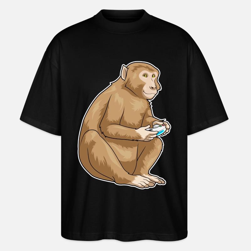 Affe Gamer Controller - Stanley/Stella Oversized Unisex Bio T-Shirt Blaster 2.0 - Schwarz