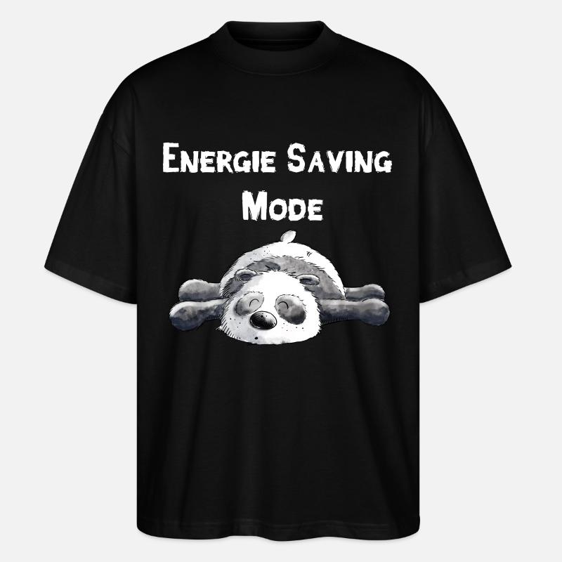 Träumender Panda Bär - Stanley/Stella Oversized Unisex Bio T-Shirt Blaster 2.0 - Schwarz