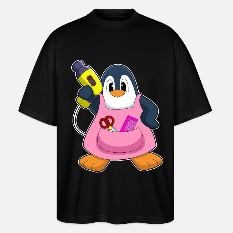 Penguin Coiffeur Sèche-cheveux - T-shirt bio Blaster 2.0 coupe oversize Stanley/Stella Unisexe - noir