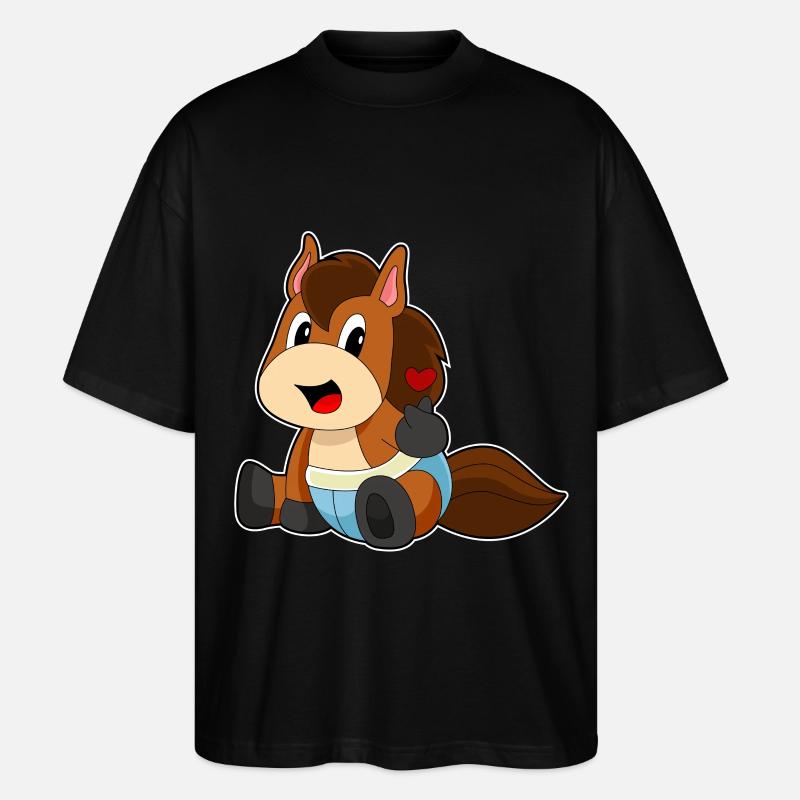 Bébé cheval - T-shirt bio Blaster 2.0 coupe oversize Stanley/Stella Unisexe - noir