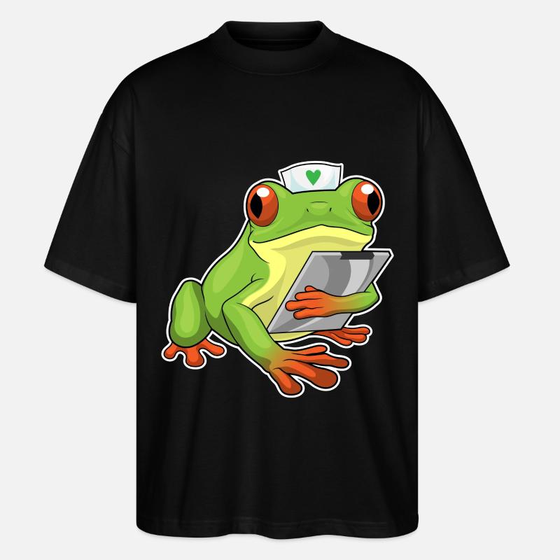 Frosch Krankenschwester - Stanley/Stella Oversized Unisex Bio T-Shirt Blaster 2.0 - Schwarz