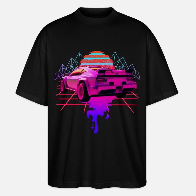 Retro Wave Racing Supercar - T-shirt bio Blaster 2.0 coupe oversize Stanley/Stella Unisexe - noir
