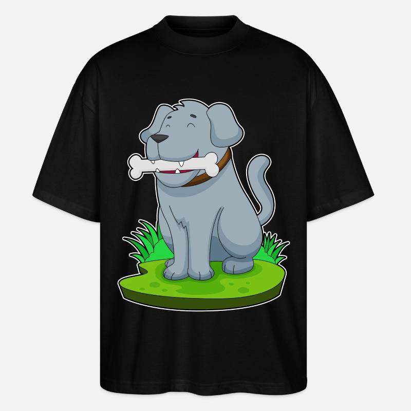Hund Knochen - Stanley/Stella Oversized Unisex Bio T-Shirt Blaster 2.0 - Schwarz