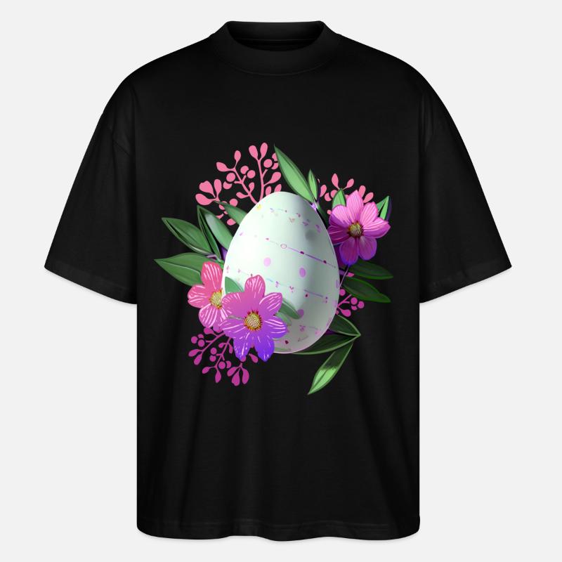 Blumen Osterei Floral - Stanley/Stella Oversized Unisex Bio T-Shirt Blaster 2.0 - Schwarz