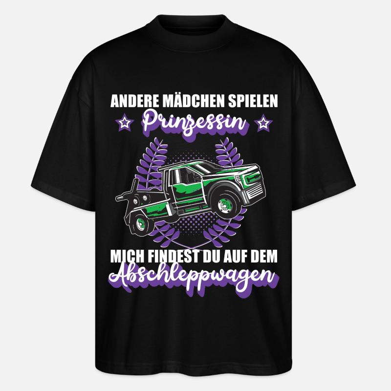 Abschleppwagen Abschleppdienst Mädchen Geschenk - Stanley/Stella Oversized Unisex Bio T-Shirt Blaster 2.0 - Schwarz