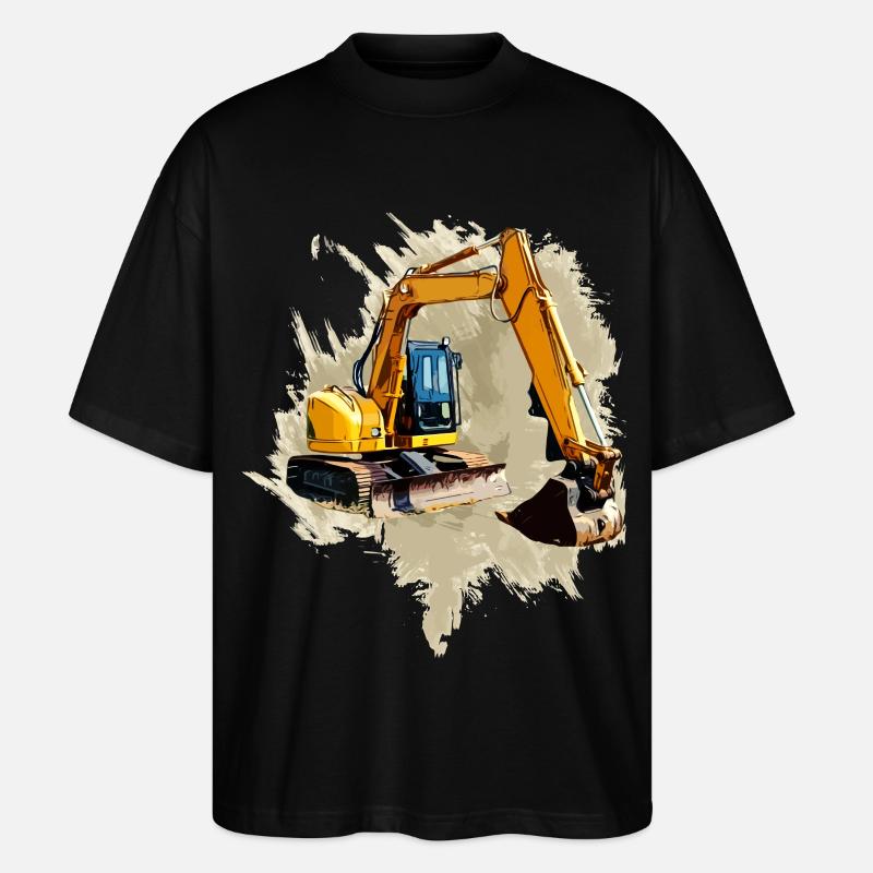 Schaufel-Bagger - Stanley/Stella Oversized Unisex Bio T-Shirt Blaster 2.0 - Schwarz