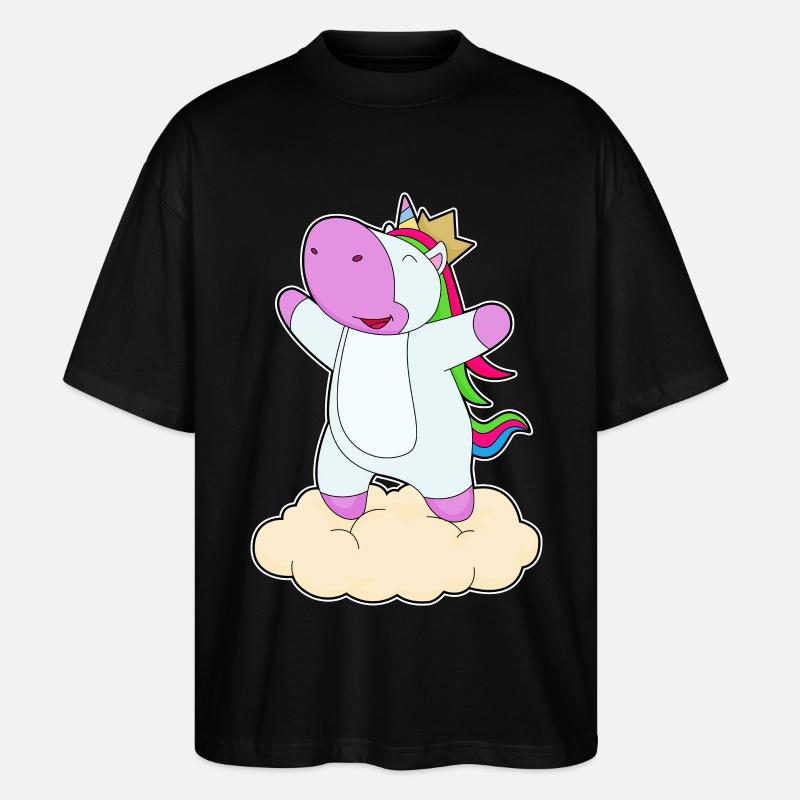 Einhorn Prinz Krone - Stanley/Stella Oversized Unisex Bio T-Shirt Blaster 2.0 - Schwarz