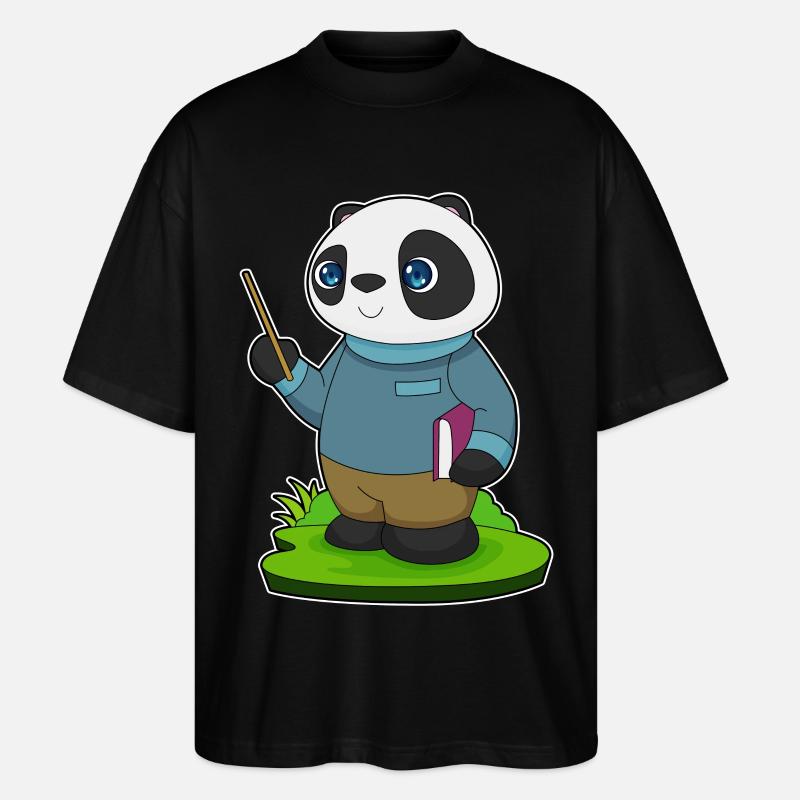 Pointeur d’enseignant Panda - T-shirt bio Blaster 2.0 coupe oversize Stanley/Stella Unisexe - noir