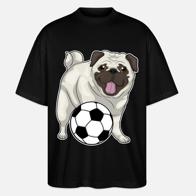 Pug Soccer Player Soccer - T-shirt bio Blaster 2.0 coupe oversize Stanley/Stella Unisexe - noir