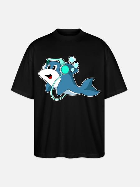 Delfin Headphone Music - Stanley/Stella Oversized Unisex Organic T-shirt Blaster 2.0 - black
