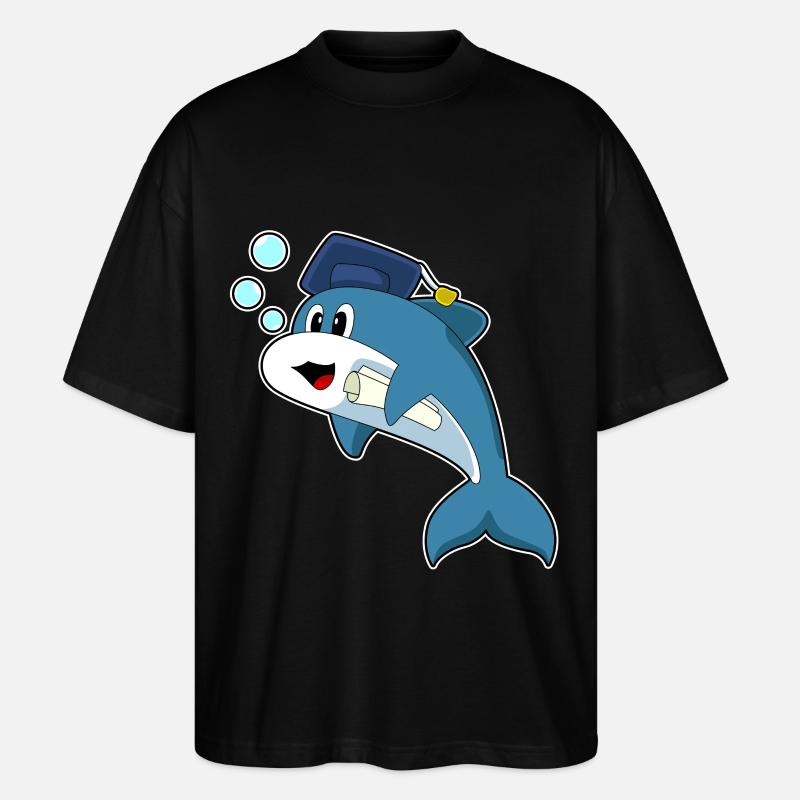 Delfin Student Diplom - Stanley/Stella Oversized Unisex Bio T-Shirt Blaster 2.0 - Schwarz