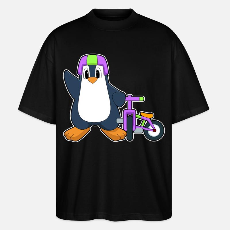 Vélo Pingouin - T-shirt bio Blaster 2.0 coupe oversize Stanley/Stella Unisexe - noir