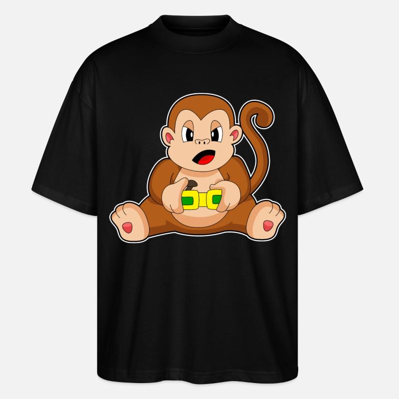 Affe Gamer Controller - Stanley/Stella Oversized Unisex Bio T-Shirt Blaster 2.0 - Schwarz
