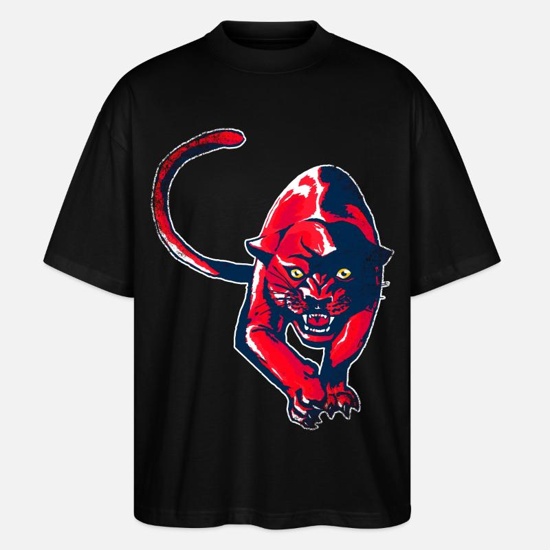 Roter Panther - Stanley/Stella Oversized Unisex Bio T-Shirt Blaster 2.0 - Schwarz