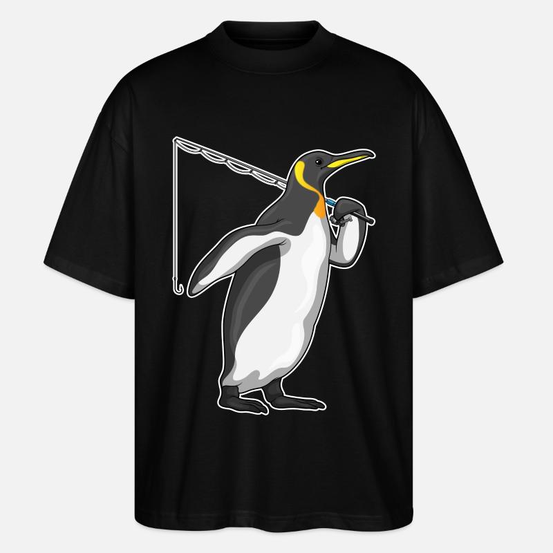 Pingouin Angler Angel - T-shirt bio Blaster 2.0 coupe oversize Stanley/Stella Unisexe - noir
