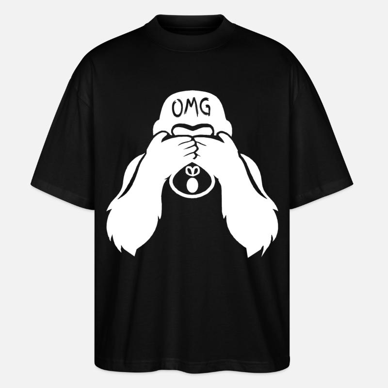 Lustiger Affe OMG Oh my god  - Stanley/Stella Oversized Unisex Bio T-Shirt Blaster 2.0 - Schwarz
