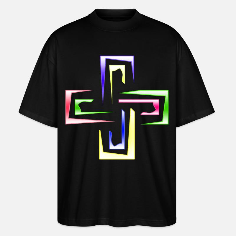 Neon Prism Frames abstraktes Logo - Stanley/Stella Oversized Unisex Bio T-Shirt Blaster 2.0 - Schwarz