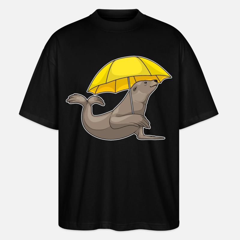 Parapluie de phoque - T-shirt bio Blaster 2.0 coupe oversize Stanley/Stella Unisexe - noir
