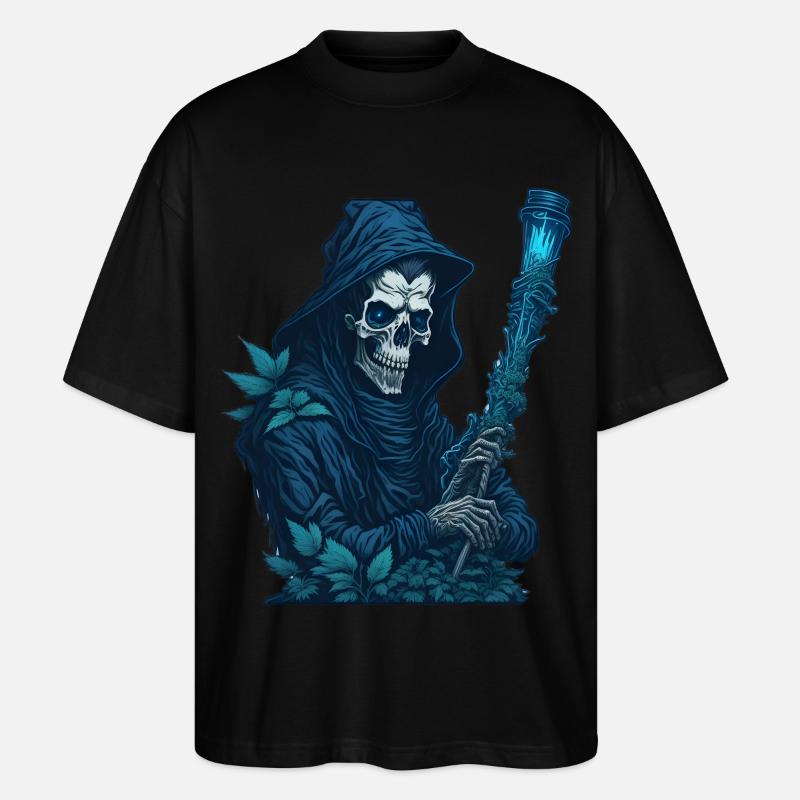 Sensenmann mit Gras Pfeife - Stanley/Stella Oversized Unisex Bio T-Shirt Blaster 2.0 - Schwarz