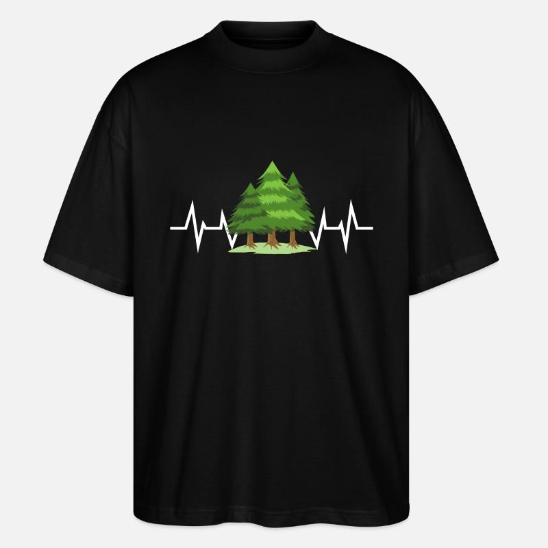 Forest Trees Hike - Stanley/Stella Oversized Unisex Organic T-shirt Blaster 2.0 - black
