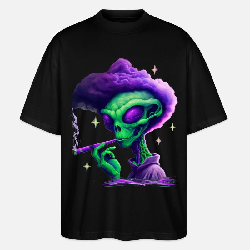 Kiffender Alien - Stanley/Stella Oversized Unisex Bio T-Shirt Blaster 2.0 - Schwarz