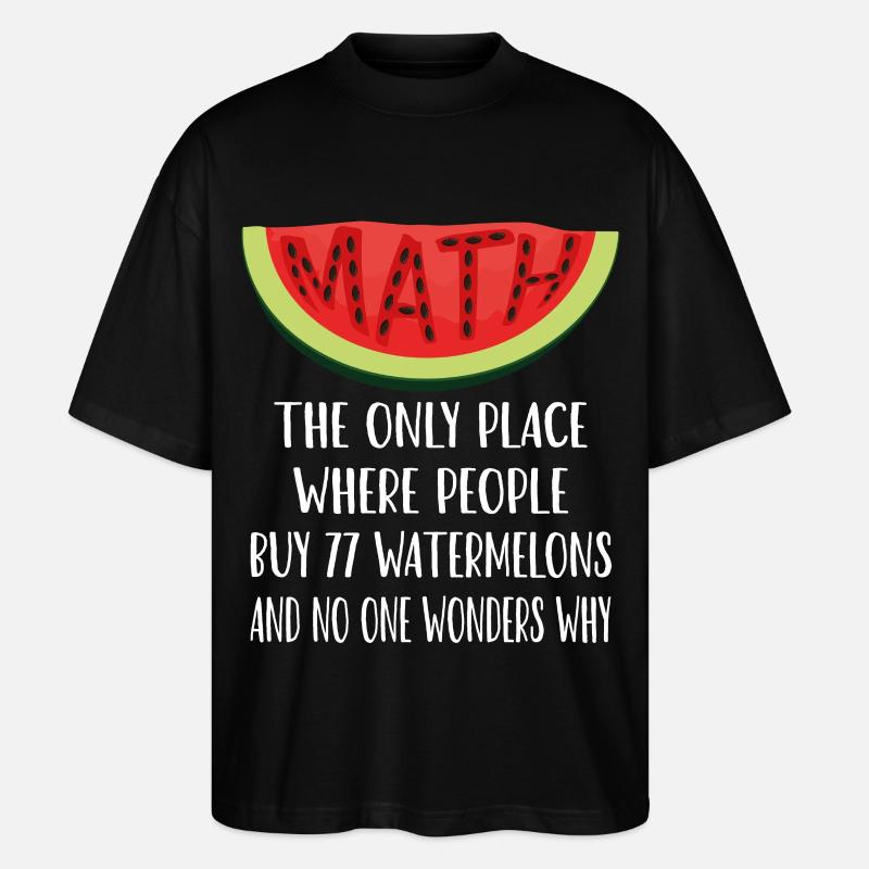 Mathématiques et pastèques amusants - T-shirt bio Blaster 2.0 coupe oversize Stanley/Stella Unisexe - noir
