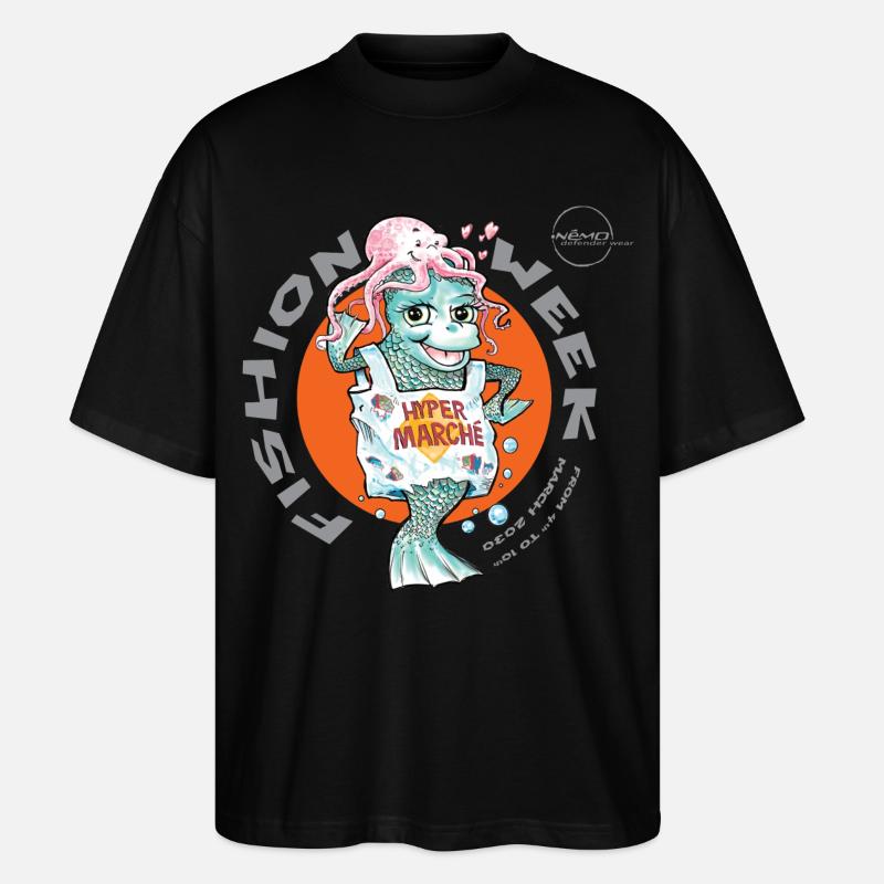 Fishion Week von . Nemo - Stanley/Stella Oversized Unisex Bio T-Shirt Blaster 2.0 - Schwarz