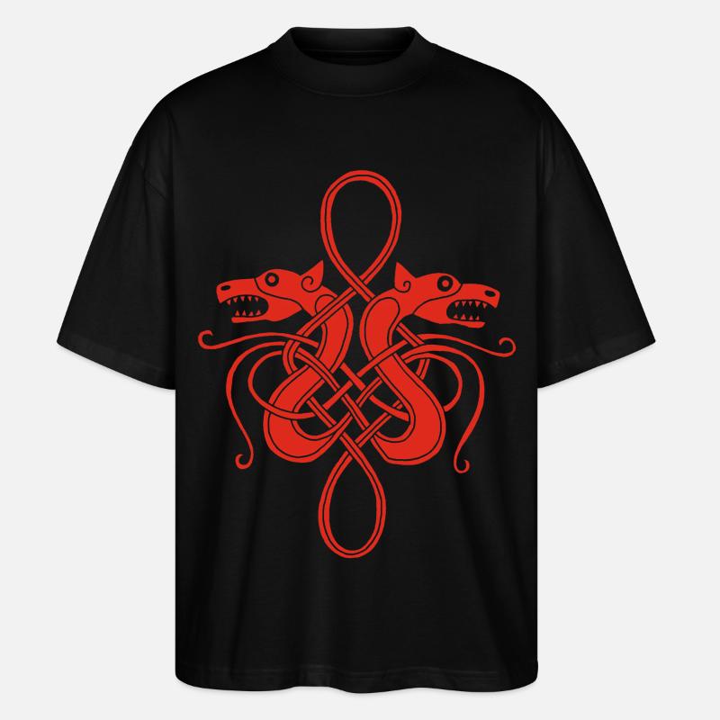 Rote Wikinger-Hydra - Stanley/Stella Oversized Unisex Bio T-Shirt Blaster 2.0 - Schwarz