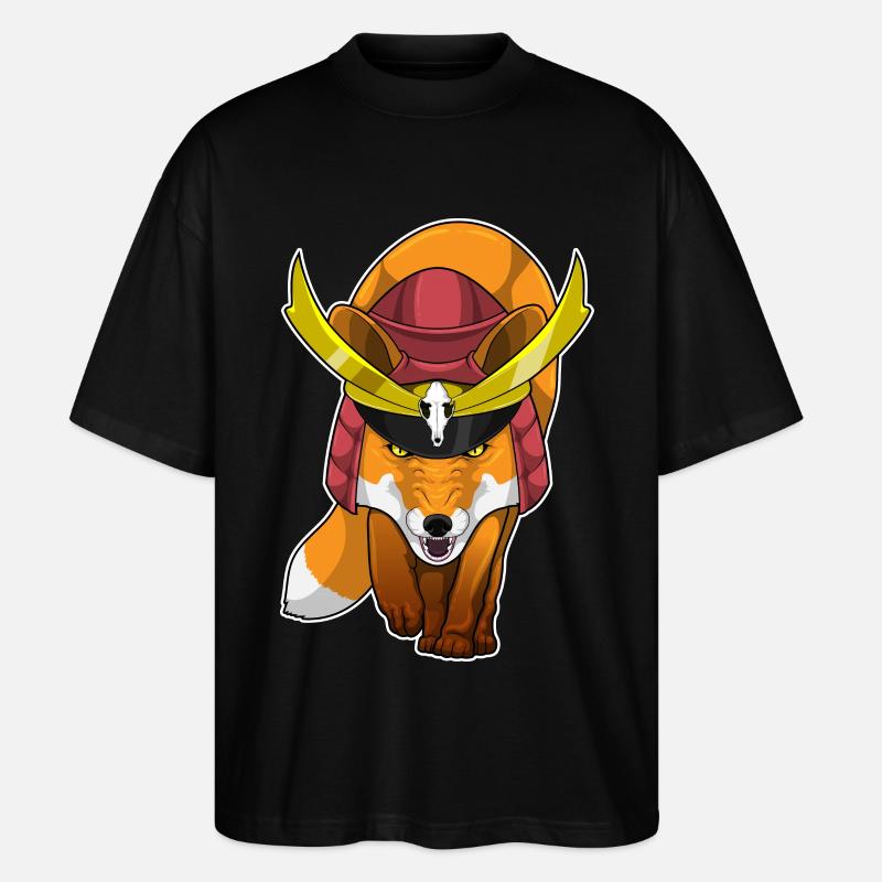 Fuchs Samurai Kampfkunst - Stanley/Stella Oversized Unisex Bio T-Shirt Blaster 2.0 - Schwarz