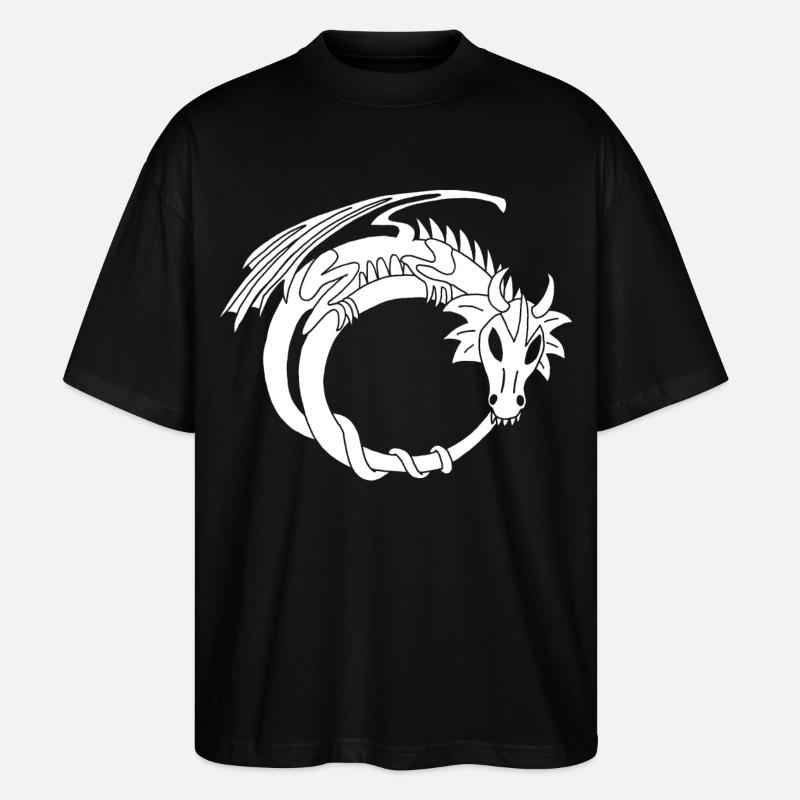 L'anneau du dragon blanc - T-shirt bio Blaster 2.0 coupe oversize Stanley/Stella Unisexe - noir