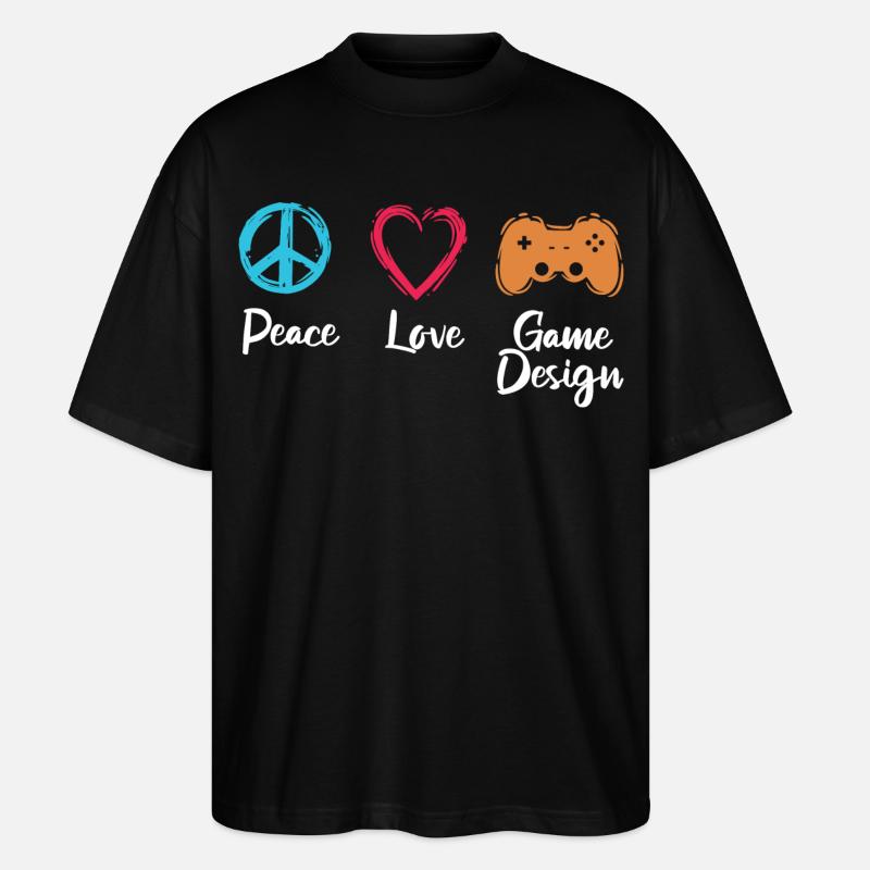 Peace Love Game Design - Stanley/Stella Oversized Unisex Bio T-Shirt Blaster 2.0 - Schwarz