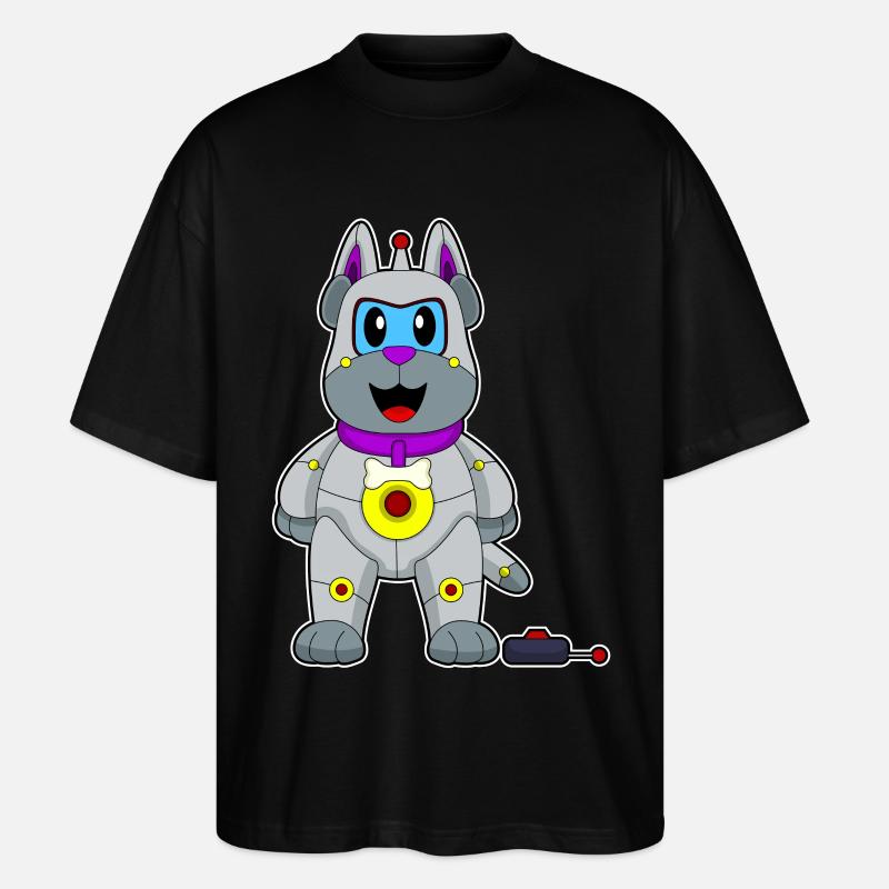Hund Roboter - Stanley/Stella Oversized Unisex Bio T-Shirt Blaster 2.0 - Schwarz