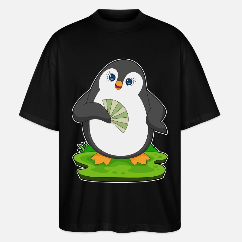 Pinguin Handventilator - Stanley/Stella Oversized Unisex Bio T-Shirt Blaster 2.0 - Schwarz