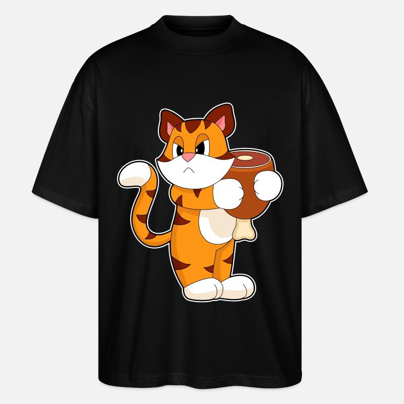 Tiger Fleisch - Stanley/Stella Oversized Unisex Bio T-Shirt Blaster 2.0 - Schwarz