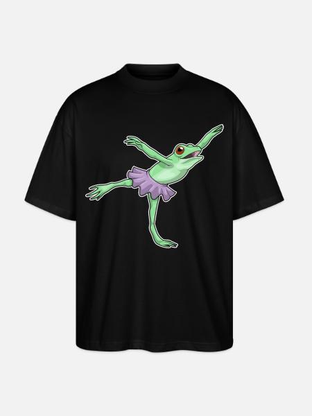 Frog Ballerina Ballet Dance - Stanley/Stella Oversized Unisex Organic T-shirt Blaster 2.0 - black