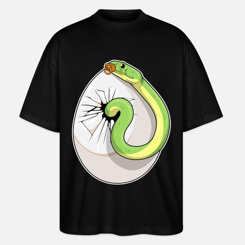 Schlange Ei Schnuller - Stanley/Stella Oversized Unisex Bio T-Shirt Blaster 2.0 - Schwarz