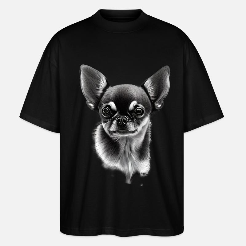 Zwerghund Chihuahua - Stanley/Stella Oversized Unisex Bio T-Shirt Blaster 2.0 - Schwarz