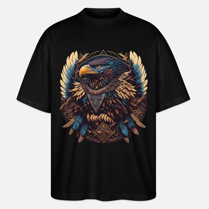 Attrape-rêves d’aigle - T-shirt bio Blaster 2.0 coupe oversize Stanley/Stella Unisexe - noir