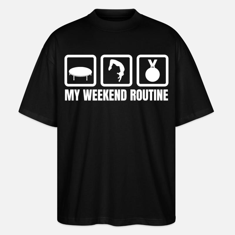 Routine du week-end trampoline - T-shirt bio Blaster 2.0 coupe oversize Stanley/Stella Unisexe - noir