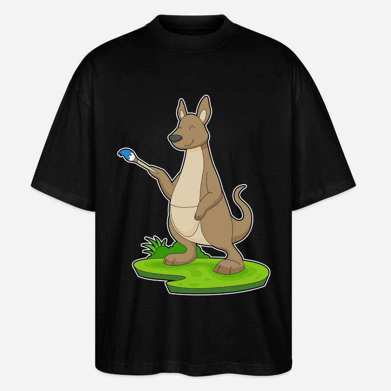 Känguru Malen Pinsel - Stanley/Stella Oversized Unisex Bio T-Shirt Blaster 2.0 - Schwarz
