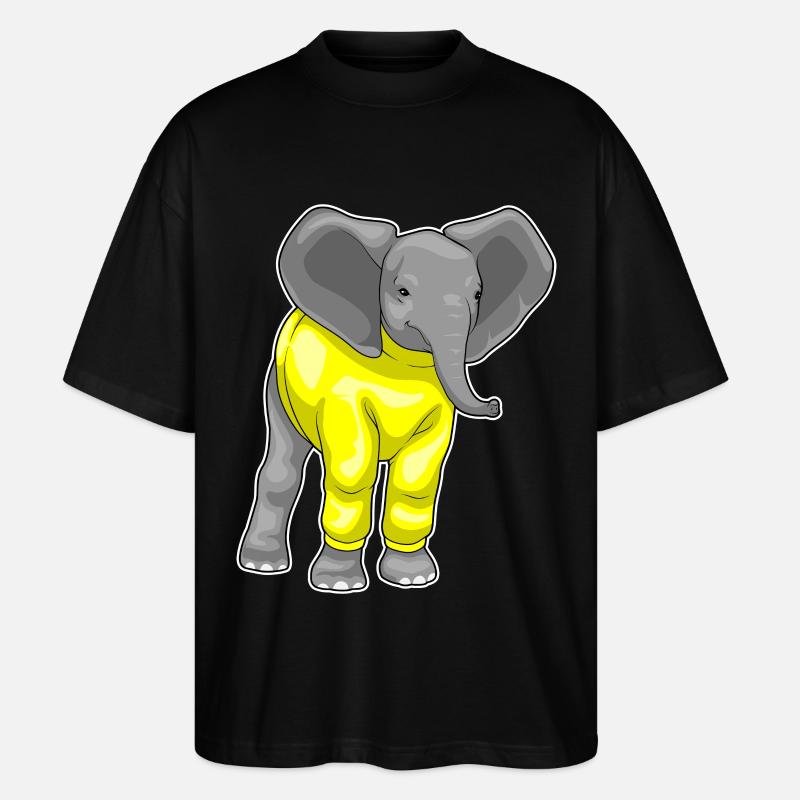 Elefant Winter Pullover - Stanley/Stella Oversized Unisex Bio T-Shirt Blaster 2.0 - Schwarz