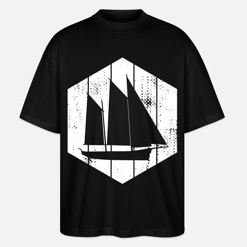 Segelboot - Stanley/Stella Oversized Unisex Bio T-Shirt Blaster 2.0 - Schwarz